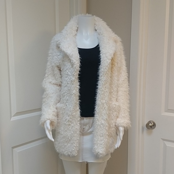 Faux Fur Jacket-Ivory - Picture 1 of 3